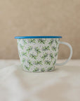 Wide Olive and Flowers Mug 15 oz