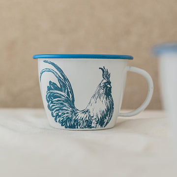 Blue Rooster Wide Mug