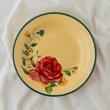 Roses Dinner Plate - Green